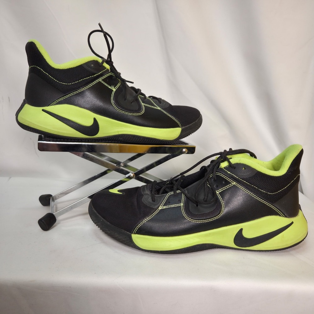 Nike Fly By Mid Original Black / Volt Green Sneakers Shoes Mens 10.5
